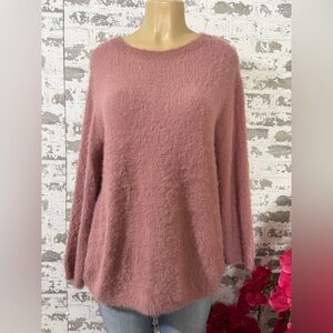 DAVI & DANI Dust Pink Fuzzy Sweater